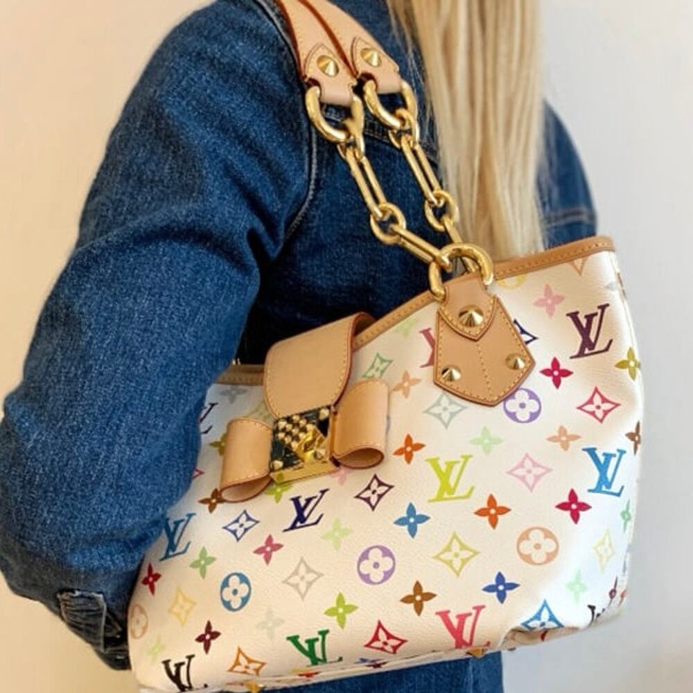 💎✨BEAUTIFUL✨💎Authentic Louis Vuitton Annie MM Multicolor White Shoulder Bag